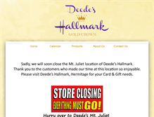Tablet Screenshot of deedeshallmark.com